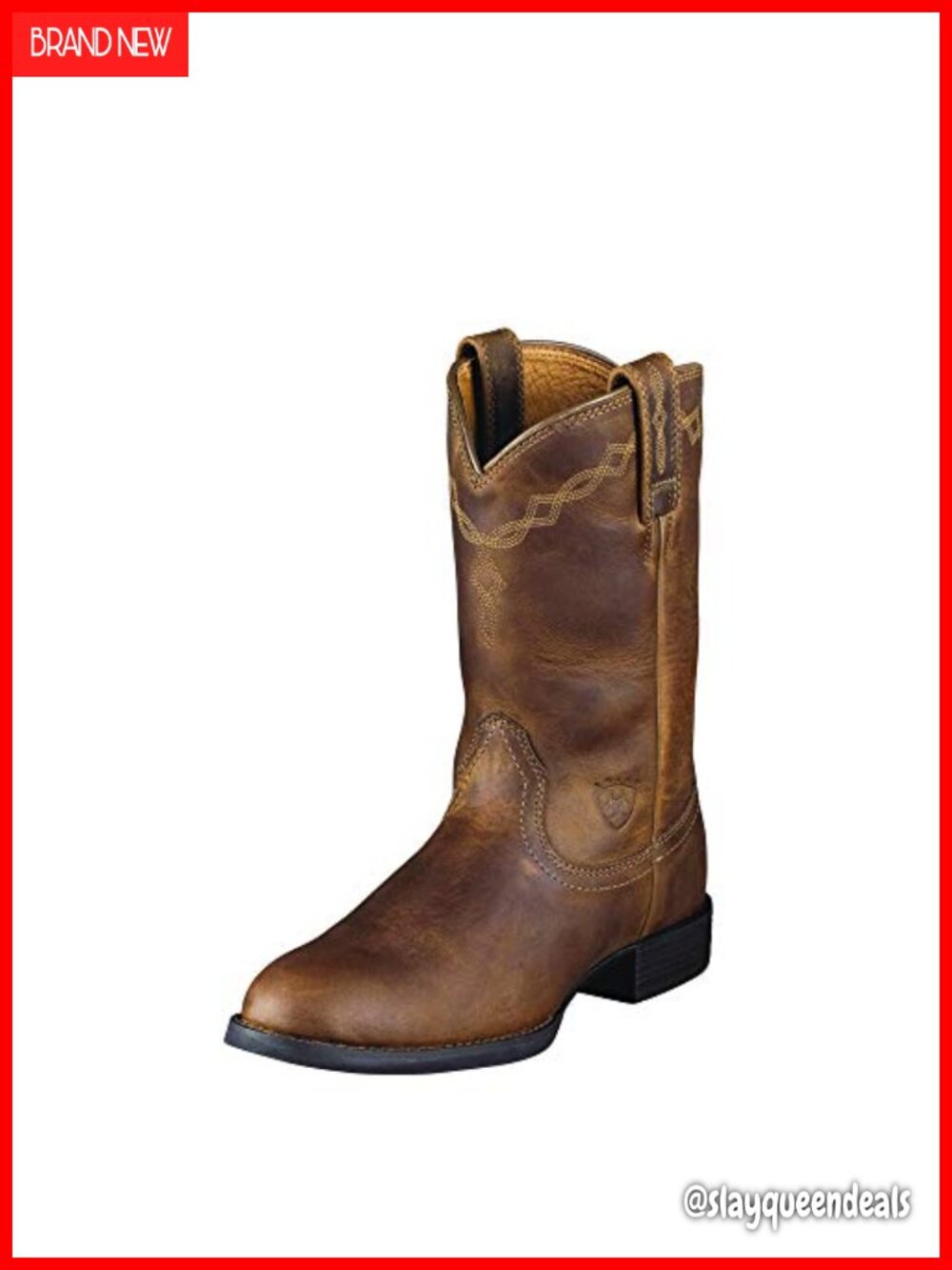 Leather Western Roper Boots Mid-Calf Block Heel Work Ranch